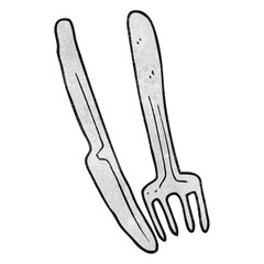 textured cartoon knife and fork