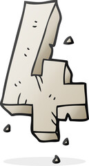 cartoon stone number four