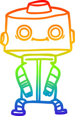 rainbow gradient line drawing cartoon robot