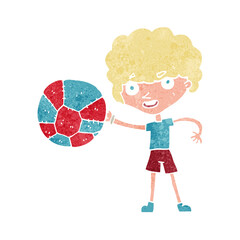 cartoon boy and ball