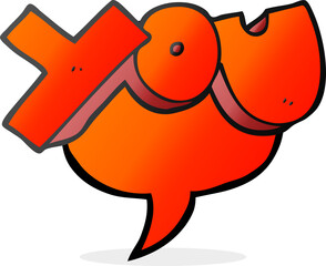 speech bubble cartoon you symbol
