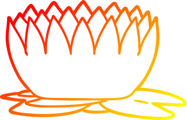 warm gradient line drawing cartoon waterlily