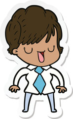 sticker of a cartoon woman talking