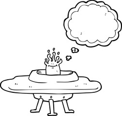 thought bubble cartoon flying saucer