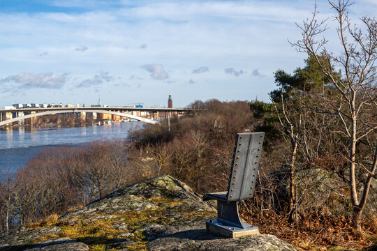 Bridge over river in the forest in Stockholm