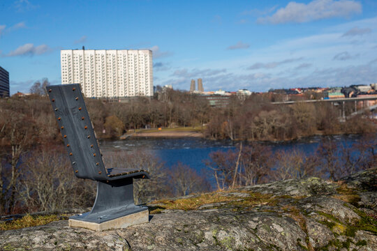 Sitting in front of the river in Stockholm