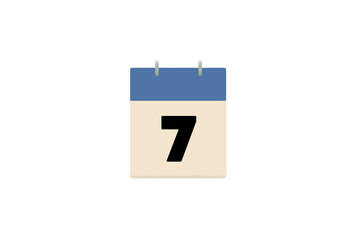 7 day seven seventh calendar blue days of the month sheets of paper
