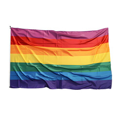 Flying LGBT flag isolated on transparent background