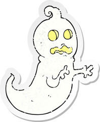retro distressed sticker of a cartoon ghost