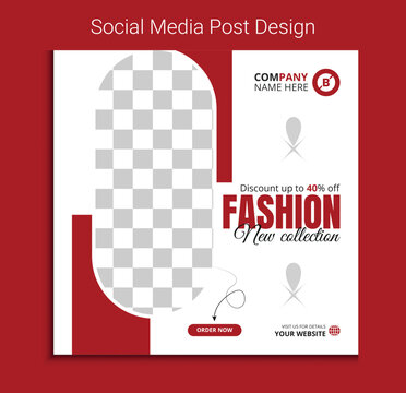 Fashion sale social media post template and trendy gradient colors, poster, flyer, brochure in vector EPS 10.
