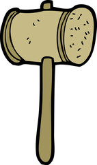 cartoon wooden hammer