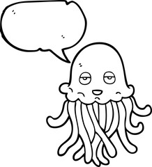 speech bubble cartoon octopus