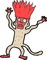 cartoon frightened monkey