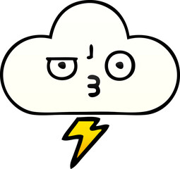 gradient shaded cartoon thunder cloud