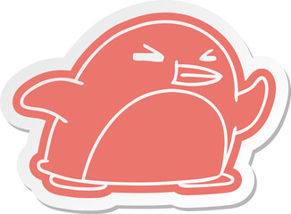 cartoon sticker kawaii of a cute penguin