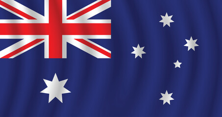 Flat Illustration of the Australia flag. Australia national flag design. Australia wave flag.
