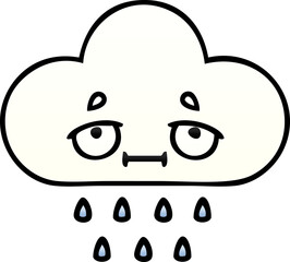 gradient shaded cartoon rain cloud