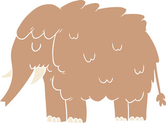flat color style cartoon mammoth