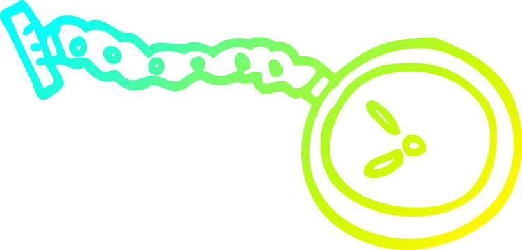 recommend clip art: cold gradient line drawing cartoon pocket watch