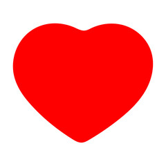 Red heart isolated on white. Big red heart icon on transparent or white background. Vector illustration.	