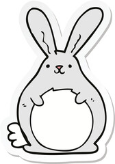 sticker of a cartoon rabbit