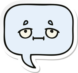sticker of a cute cartoon speech bubble