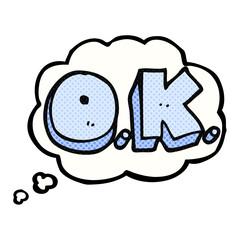 thought bubble cartoon word OK