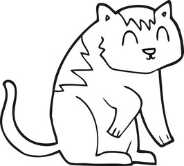 black and white cartoon cat