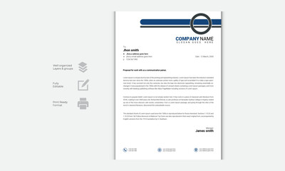 Obraz premium Creative Vector Modern Letterhead Design Template 