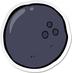 sticker of a cartoon bowling ball