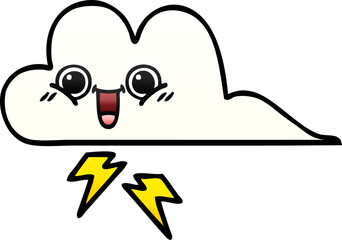 gradient shaded cartoon storm cloud