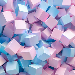 Colorful scattered 3D cubes backdrop.