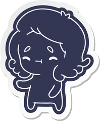 cartoon sticker of a kawaii cute ghost