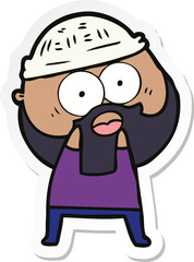 sticker of a cartoon bearded man