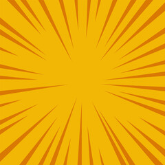 Comic Book Speed Lines Orange Sunburst