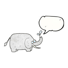speech bubble textured cartoon elephant