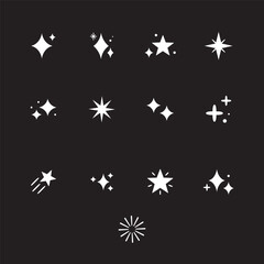 sparkling stars icon set style v2
