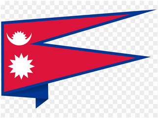 Nepal flag wave isolated on png or transparent background. vector illustration.