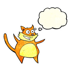 funny cartoon cat with thought bubble