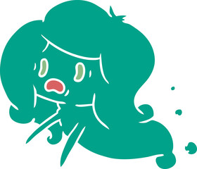 cartoon of kawaii scary ghost