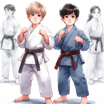 karate child in kimono