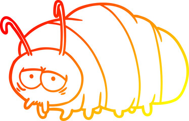 warm gradient line drawing cartoon bug
