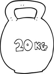 black and white cartoon 20kg kettle bell