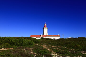 Fototapeta na wymiar Cape Espichel is a cape situated on the western coast of the civil parish of Castelo, municipality of Sesimbra, in the Portuguese district of Setúbal