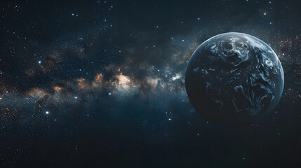 Obraz na płótnie Canvas planet earth amidst the stars in the galaxy