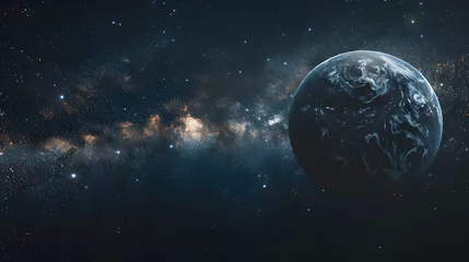 Photo sur Plexiglas Pleine Lune arbre planet earth amidst the stars in the galaxy