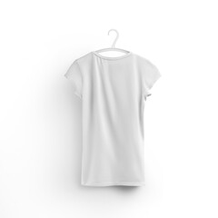 Creative concept of women short arms tshirt isolated on plain background , fit for your tee project.