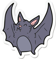 sticker of a cartoon halloween bat