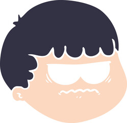 flat color style cartoon male face