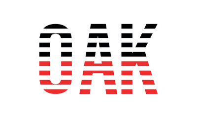 OAK three initial letter iconic line negative space minimal logo design vector template. monogram, abstract, wordmark, business, typography, minimalist, brand, company, flat, modern, unique, simple